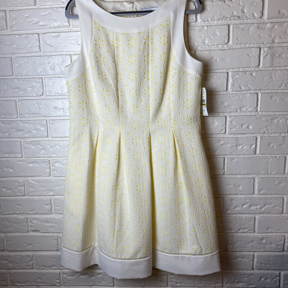 Jessica Howard NWT Womens Dress Size 14 Yellow‎ Sleeveless Eyelet